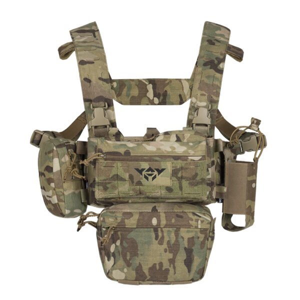 Cordura tactical chest rig vest with 5.56 triple mag pouch 7.62 double mag pouch vest - Image 3