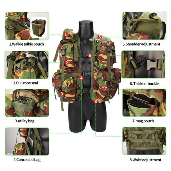 Customized Military camo vests Breathable Mesh Vest with pouches - Image 6