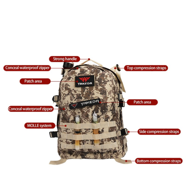 Yakeda new style backpack daypack high-capacity outdoor waterproof Travel Hunting Camping bags - Image 3