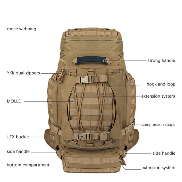 Big capacity Yakeda rucksack Military Tactical Bag Outdoor Waterproof Hiking Camping Backpack - Image 2