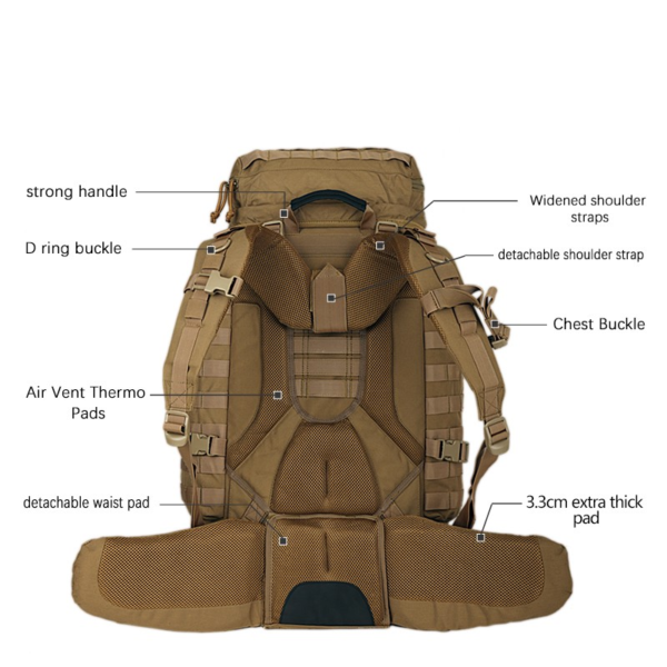 Big capacity Yakeda rucksack Military Tactical Bag Outdoor Waterproof Hiking Camping Backpack - Image 3